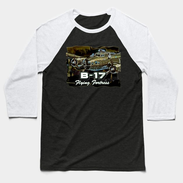 B17 Flying Fortress Baseball T-Shirt by aeroloversclothing